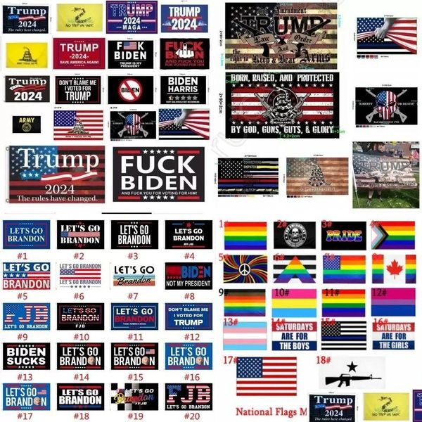 Banner Flags 280 Designs Direct Factory Rainbow LGB Flag 3x5 Ft 90x150 cm Let’s Go Brandon Save America Again Trump para 2024 Presidente OTer1