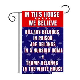 Drapeaux de bannière 30x40 cm Drapeau de jardin Trump 2024 Campagne des États-Unis Lin Double impression Livraison directe Fournitures de fête festive à domicile Otg2S