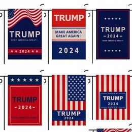 Banner Flags 30x45cm Trump 2024 Flag Maga Kag Republican USA Flagsanti Biden Never America Président Donald Funny Garden Campagne CPA4 DHPEH