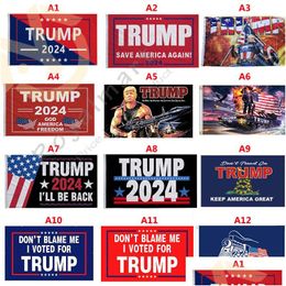 Bannervlaggen 36 stijlen 3X5 Ft Trump 2024 Save America Again 90X150Cm Tuinvlag Drop Delivery Thuis Feestelijke feestartikelen Dhqh9