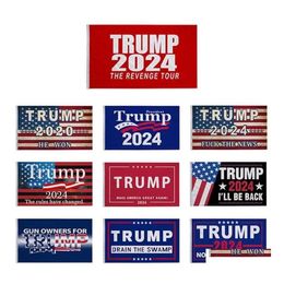 Banner vlaggen 3x5 ft Trump vlag 2024 Verkiezing Donald the Revenge Tour 150x90cm WLY935 Drop Delivery Home Garden Feestelijke feestartikelen RRA