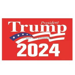 Banner Flags 3x5ft 90x150cm Donald Trump 2024 Flag 10 Styles Keep America Again Polyester Decor for President USA Drop Livilt Home DH0K5