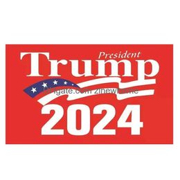 Banner Flags 3X5Ft 90X150Cm Donald Trump 2024 Flag 10 Styles Keep America Great Again Polyester Decor For President Usa Drop Delivery Dhueh