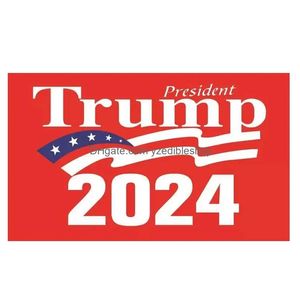 Banner Flags 3x5ft 90x150cm Donald Trump 2024 Flag 10 Styles Keep America Again Polyester Decor for President USA Drop Livilt Home DH0K5