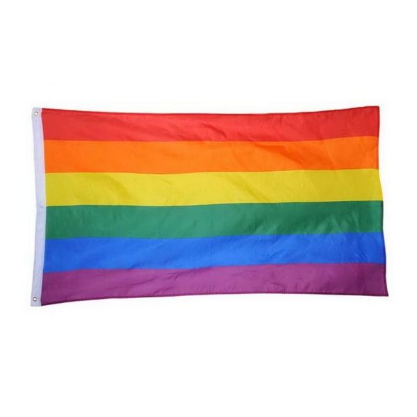 Drapeaux de bannière 3x5ft 90x150cm arc-en-ciel et bannières lesbiennes gay fierté drapeau lgbt polyester colorf pour la décoration sn618 livraison directe maison g dh36t