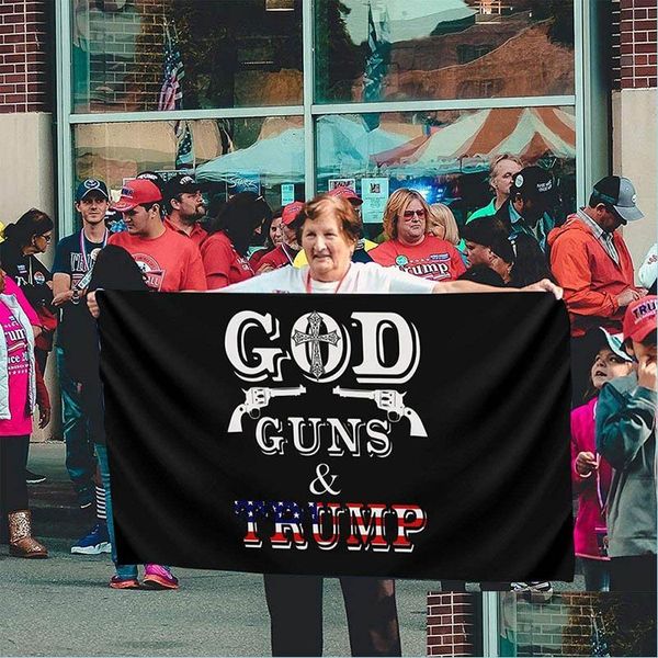 Bannière Drapeaux 3X5Ft Trump 2024 Campagne God Guns Drapeau Drop Delivery Home Garden Festive Party Supplies Dh13Y