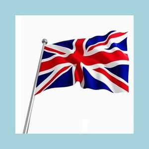 Banner vlaggen 3x5ft uk vlag Queen Elizabeth II De nationale vlaggen van het Verenigd Koninkrijk Hangende banner Engelse Britse thuisfeestdecoratie Dh7tr