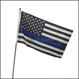 Banner vlaggen 3x5fts Polyester USA 90x150cm Verenigde Staten Stars Stripes US American Banners America Black White Blue Flying VT1457 DRO DHKDL