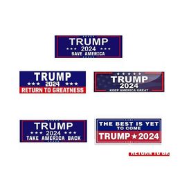 Banner Flags 3x9inch Trump 2024 US General électoral Car autocollants de pare-chocs House Window Ordincal
