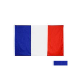 Banner Flags 50Pcs 90X150Cm Bandera de Francia Poliéster Impreso europeo con 2 ojales de latón para colgar Nacional francés y pancartas Dro Dhwf4