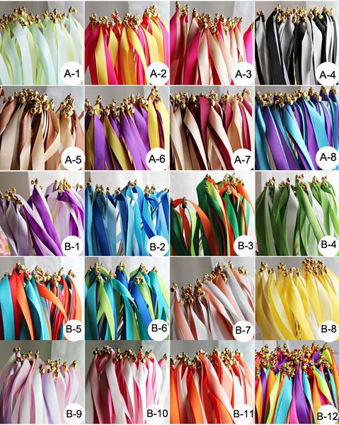 Banner Flags 50pcs / lot Multicolor Wedding Ribbon Stick / Sparklers Fairy Magic Wands con Bell Wedding Ribbon Wands Party Supplies 230727