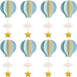 Banderas de pancarta 8/4 piezas Azul pastel Globo de aire de gran tamaño Guirnalda Decoración Papel Nube Globo de aire Colgando Cumpleaños Baby Shower Decoración 230731