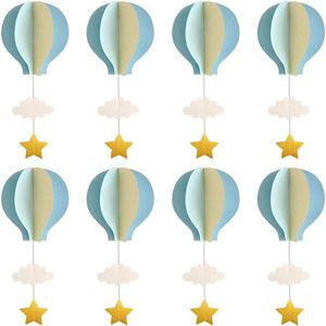 Bannière Drapeaux 8/4 Pcs Bleu Pastel Grande Taille Ballon À Air Guirlande Décor Papier Nuage Ballon À Air Suspendu Anniversaire Baby Shower Décoration 230729