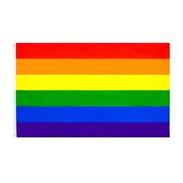 Banderas de banner 8 diseños Venta al por mayor directa de fábrica 3x5 pies 90x150 cm Filadelfia Filadelfia Aliado recto Progreso Lgbt Arco iris Bandera del orgullo gay Dhkuy