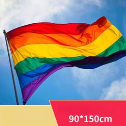 Bannière Drapeaux 90 * 150cm 3 * 5ft Drapeau Gay Drapeaux Arc-En-Fierté Bisexuel Lesbien Pansexuel Accessoires Polyester LGBT Bannière Décoration Q193