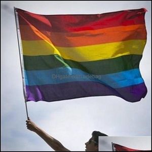 Bannervlaggen 90x150 cm biseksuele vlag Lesbian Gay Pride Polyester Rainbow Flags Festival Party Banner Decoraties 4 8QT B2 Drop Deliv Dhmur