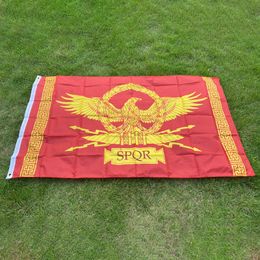 Bannière Drapeaux aerxemrbrae flag150x90cm SPQR Empire romain Sénat et peuple de Rome Drapeau Décorations bannière pour la maison G230524