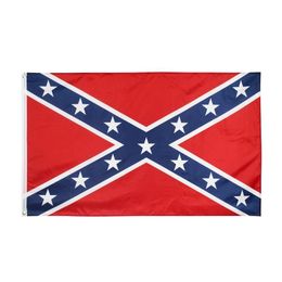 Bannervlaggen Bannervlaggen Directe fabrieksgroothandel 3X5Fts Rebel Confederate Flag Dixie South Alliance Burgeroorlog Amerikaans Historisch 90X1 Dhga3