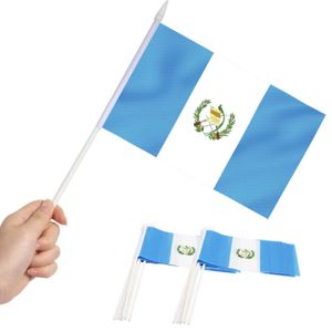 Drapeaux de bannière Drapeaux de bannière Guatemala Mini drapeau tenu dans la main Petit guatémaltèque miniature sur bâton Couleurs vives résistantes à la décoloration 5 x 8 pouces avec Dh3Rw