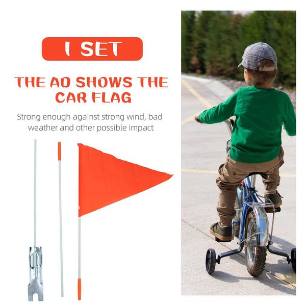 Bannière Drapeaux Vélo Mât De Drapeau Support Pliant Remorque De Vélo Réfléchissant Tige De Fibre Fixateur De Drapeau Fibre De Verre Drapeau Support De Montage Enfant 120cm G230524