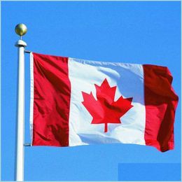 Banner vlaggen Big Canadese vlag Hangende Canada National Country grote banner voor festival Home Decoraiton 90x150cm Drop Delivery 2021 Dhriu