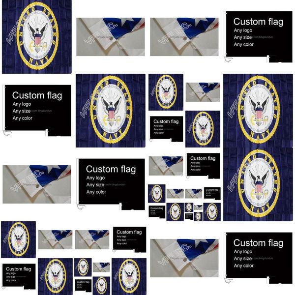 Drapeaux de bannière Bleu Us Navy Crest Seal Emblème Drapeau 3Ft X 5Ft Polyester Bannière Volant 150 90Cm Personnalisé Extérieur Af394209110 Drop Livraison H Dhtlc