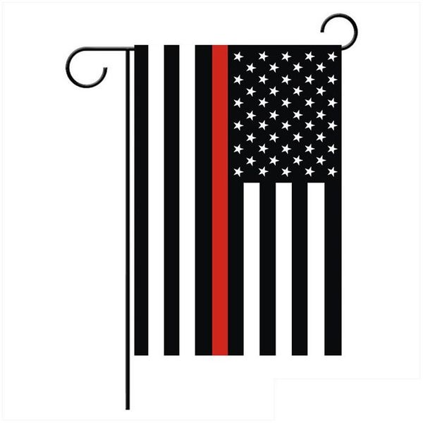 Bannière drapeaux Blueline Usa Police fête décoration mince ligne bleue drapeau de jardin américain livraison directe fournitures de fête à domicile Dhoxa