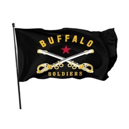 Banner Flags Buffalo Soldier America History 3039 x 5039ft Banners de célébration en plein air 100d Polyester haute qualité avec laiton gromm304 dhvkr