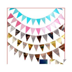 Banner drapeaux Bunting Party décorations Garland pour les enfants Decoration de chambre d'anniversaire Drop Livraison Home Garden Festive Supplies OT7TK