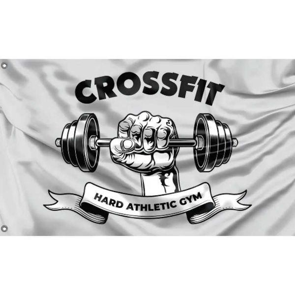 Bannière Drapeaux Crossfit Hard Athletic Gym Drapeau | Impression de conception unique | Matériaux de haute qualité | Taille - 3x5 pi / 90x150 cm G230524