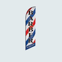 Banderas de banner Diseño personalizado Poliéster de punto Bandera de plumas de playa Barbería Swooper promocional sin postes y base 221201