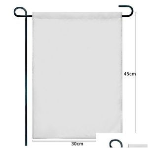 Drapeaux De Bannière Drapeau De Jardin Personnalisé 30X45Cm Double Couche Blanc Avec Tissu D'ombrage Diy Yard Decor Drop Delivery Home Festive Party Sup Dhky1