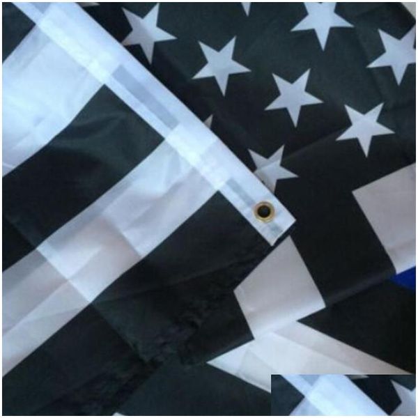 Banner Flags Direct Factory Wholesale 3x5fts 90cmx150cm Officiers d'application de la loi USA US AMERICAN Police mince Ligne bleue LX3006 DRO DHV3T