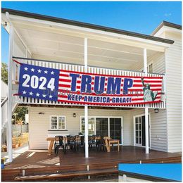 Banner Flags Donald Trump 2024 Banners de cour en plein air 200x45cm Prenez l'Amérique Drop livraison Home Garden Festive Party Supplies DHSVB