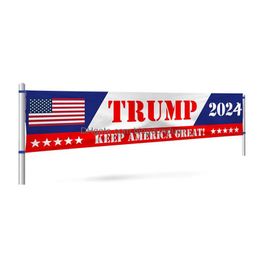 Banner Flags Donald Trump 2024 Banners de cour en plein air 200x45cm Prenez l'Amérique Drop Drop Livrot Home Garden Festive Festive Party Supplies DHA3S