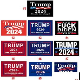 Banner Flags Donald Trump 3X5 Ft 2024 Reelect Take America Back Flag Zza3301 Drop Delivery Home Garden Suministros festivos para fiestas Dhibh