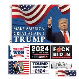 Banner Flags Double face 60x90cm Campaign Garden Flag Trump 2024 Decoration Take America Back Drop Livrot Home Festive Party Suppli DH1SN