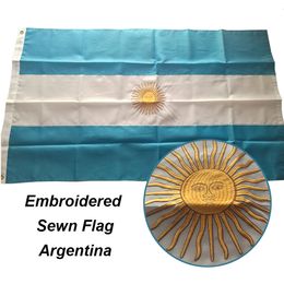 Bannière Drapeaux Brodé Cousu Argentine Drapeau Drapeau National Argentin Monde Pays Drapeau Bannière Nylon Oxford Tissu 3x5ft 90x150cm 230712