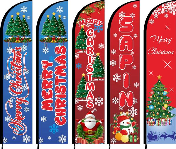 Banner Banderas Bandera de plumas Playa Swoop Blade Cuchillo Banner Feliz Año Vacaciones Feliz Navidad Festival Celebración Árbol Regalo Venta 231101