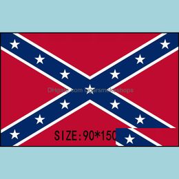 Banner vlaggen Feestelijke feestbenodigdheden Home Garden Confederate Rebel Civil War Flag Battle Twee zijden Gedrukte nationale polyester 90x150cm Drop