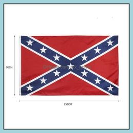 Banner vlaggen feestelijke feestbenodigdheden Home Garden Confederate Rebel Civil War National Polyester Gedrukte vlag 5x3ft 75D Drop Delivery 2021 T