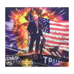 Drapeaux de bannière suspendus 90X150Cm impression numérique Donald Trump sur le drapeau du réservoir impression 3X5Ft grandes bannières de décor DH1033 livraison directe Ho Dh3Dm
