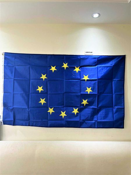 Banner Banderas Gran Unión Europea Bandera de la UE 90 * 150 cm Euro Bandera de Europa super-poliéster emblema del Consejo de Europa Poliéster G230524