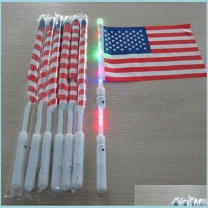 Banner Flags leidde American Hand 4e van JY Independence Day USA vlag Patriotic Days Parade Party With Lights Drop Delivery Home Garden Dh4JW