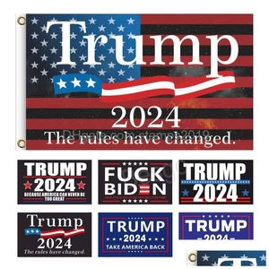 Les drapeaux de bannière font à nouveau l'Amérique 2024 Trump 90X150Cm drapeau du président de l'élection Joe Biden laisse aller Brandon bannières suspendues Bh5732 Drop De Dhinz