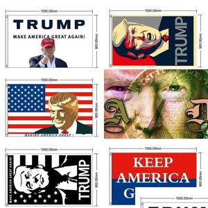 Banner Flags Making Keep America Great encore une fois Donald Trump 2024 Banners United States Présidents in Red Blue Color Drop Livrot Home G OTCVO