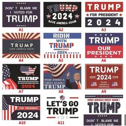 Banner Flags Mti Designs Trump 2024 Flag 3X5Ft Elección general Presidente 2028 Drop Delivery Home Garden Suministros festivos para fiestas Dhls5