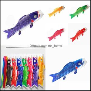 Banner vlaggen Nobori Carp Flag Streamer Koinobori Cyprinus Carpio Koi Muti Colors Long Tube Originaliteit Decorate Banner Sushi Shop 40m Dhmjf