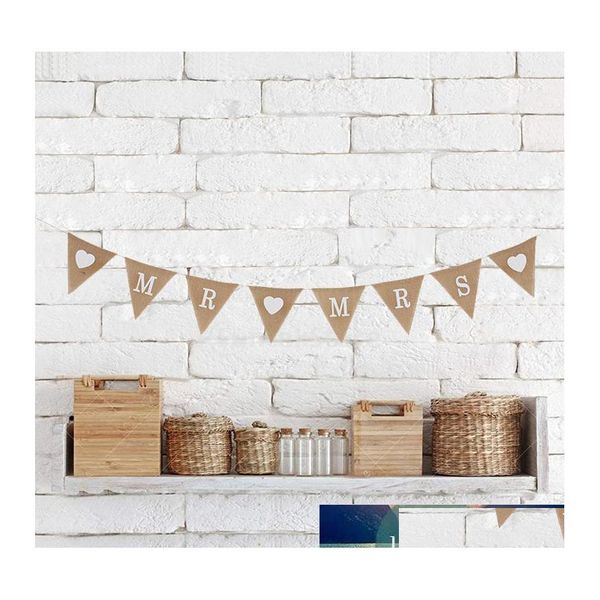 Bannière Drapeaux Personnaliser Numéro 09 Fête Diy Jute Bannières Candy Bar Mariage Anniversaire Toile De Jute Bruant Baby Shower Décoration Fournitures Otuf5