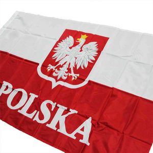 Banner vlaggen Polen vlag 90*150 cm Poolse adelaar vlag Poolse vlag witte adelaar eu indoor buiten banner decoratieve vlag tuinfeest vlag g230524